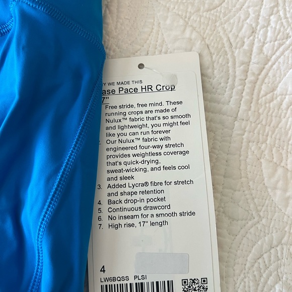 Lululemon Base Pace High-Rise Crop 17" (Sz 4) - Picture 4 of 8